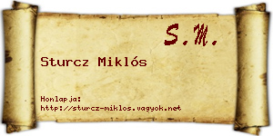 Sturcz Miklós névjegykártya
