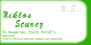 miklos sturcz business card